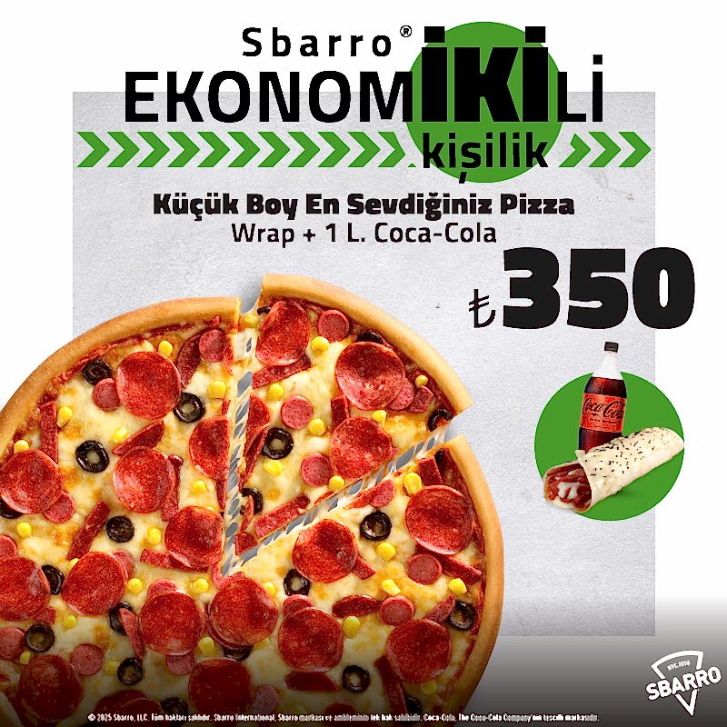 Sbarro®’dan 2 Kişilik Ekonomİkili Menü
