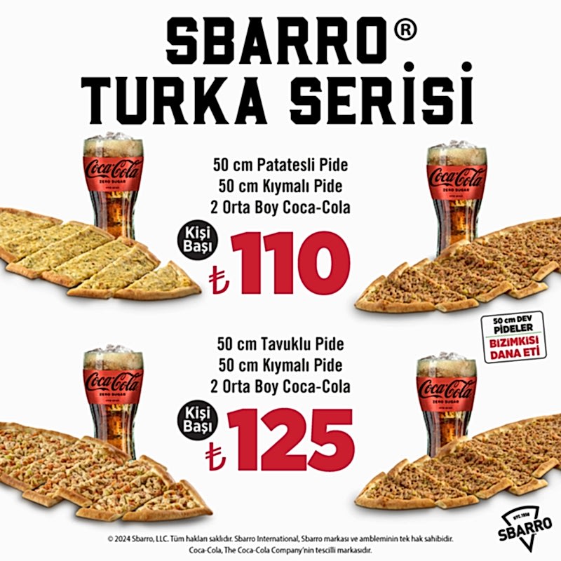 Sbarro® Turka Serisi'nden Pide Lezzetleri!